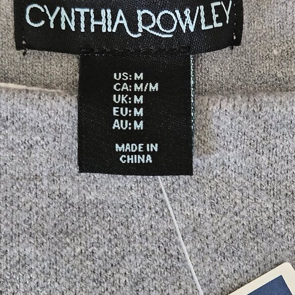 Cynthia Rowley grey soft boat neck sweater with polka dot cuffed sleeves MED - Picture 5 of 7